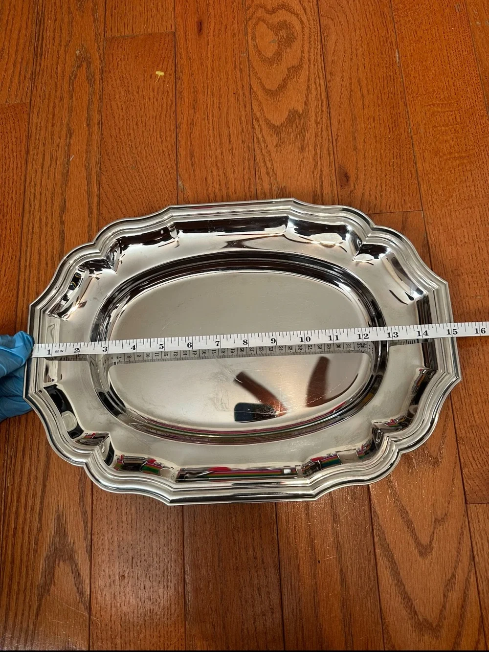 Couzon France 18/10 Stainless Steel Serving Tray Platter Scalloped 16